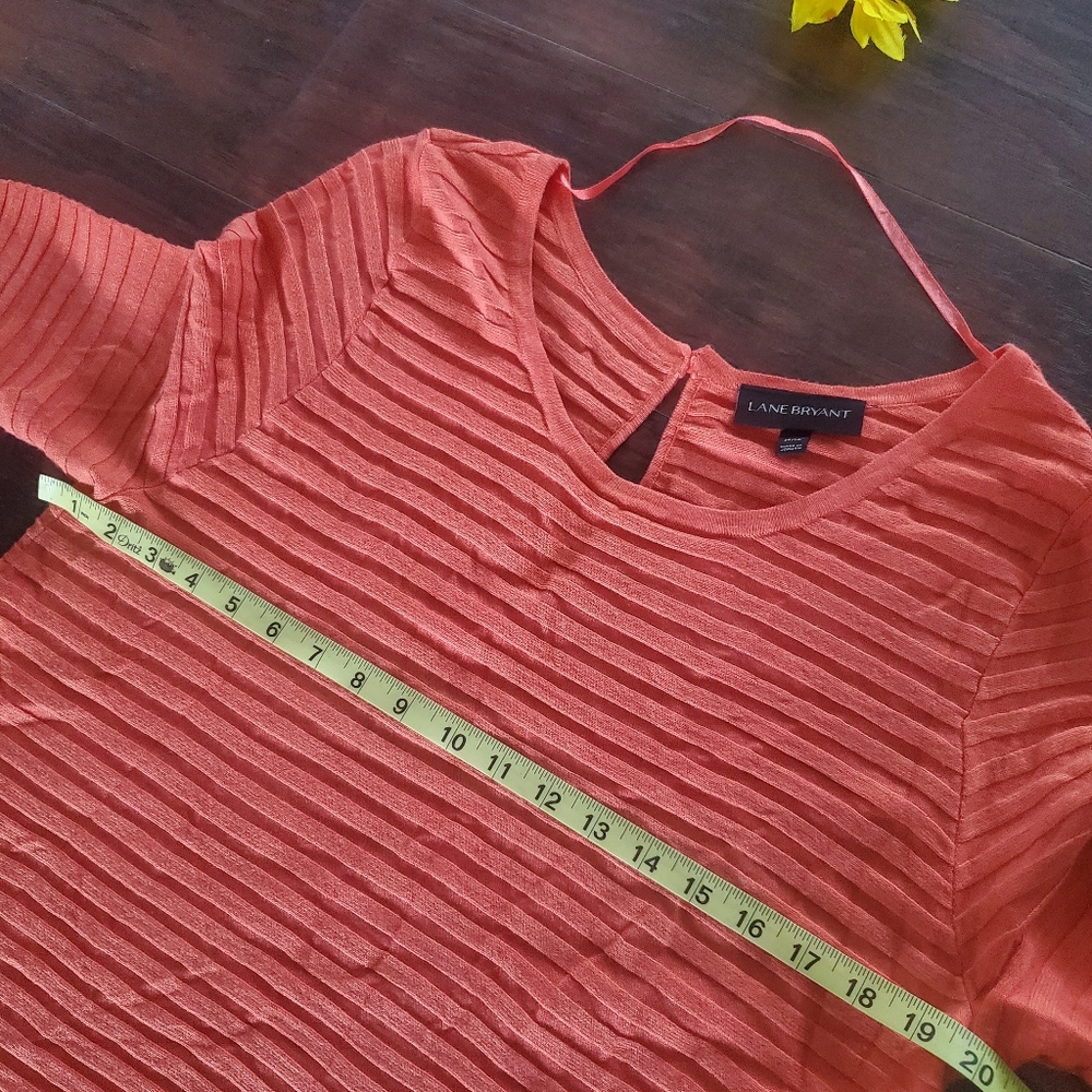 LANE BRYANT SALMON PINK CREW SWEATER - Picture 8 of 10